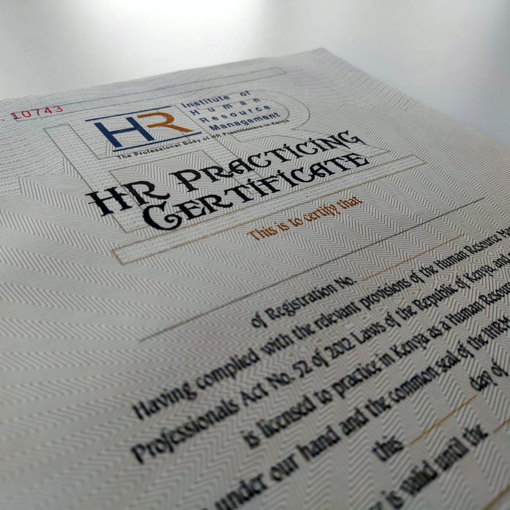IHRM Practising Certificate